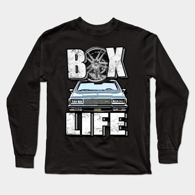 Box Life Lite Blue Car Long Sleeve T-Shirt by Black Ice Design